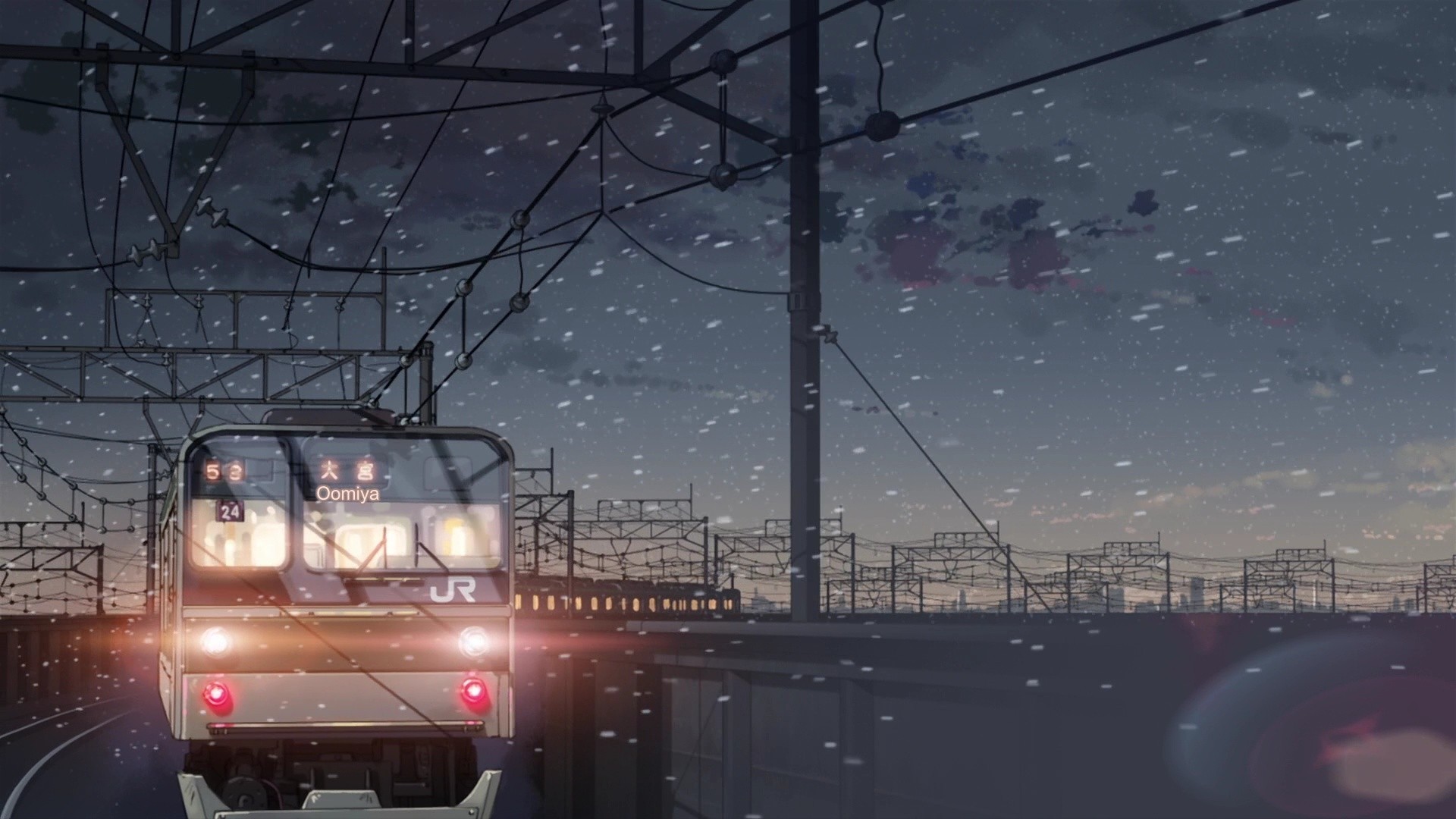 5 centimeters per second makoto shinkai train snow