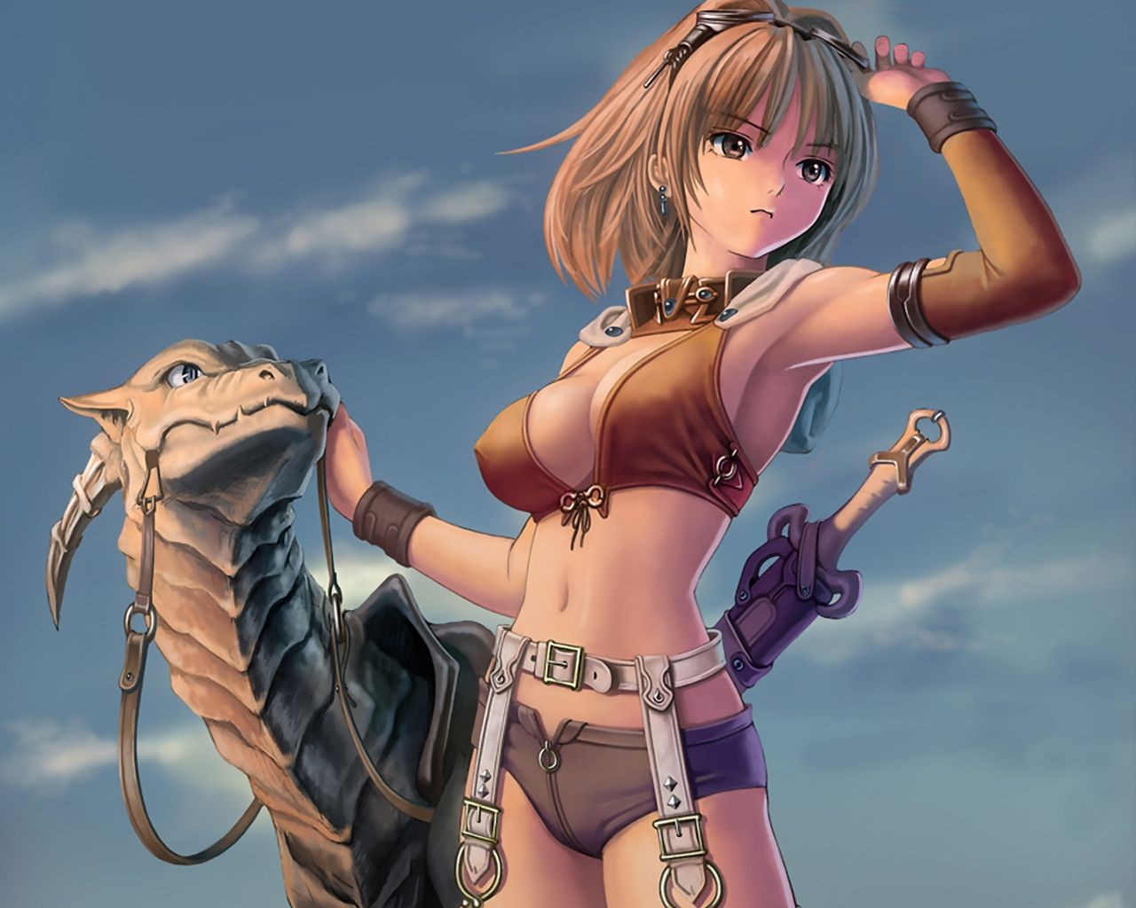 girl sword weapon rider dragon