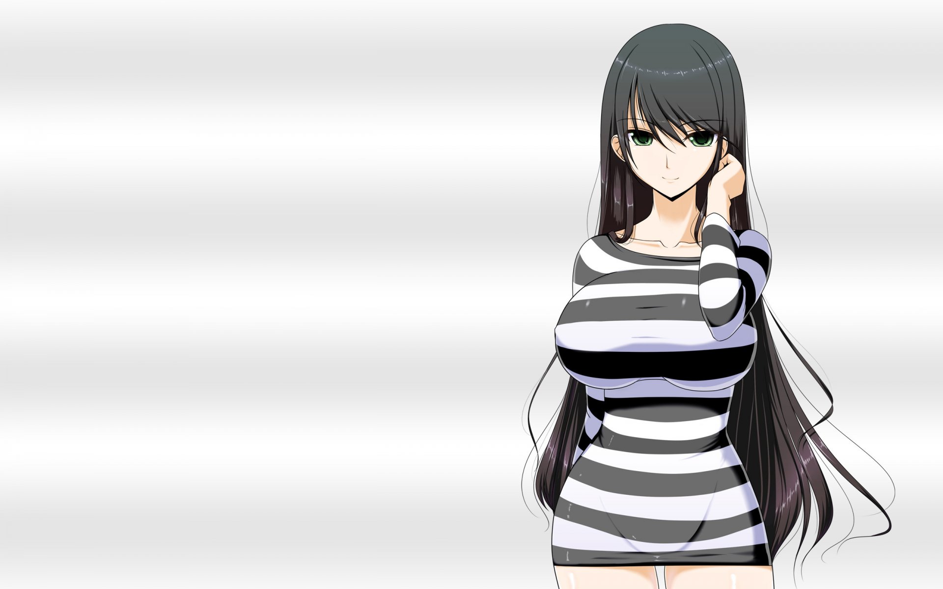 Anime girl with striped clothes