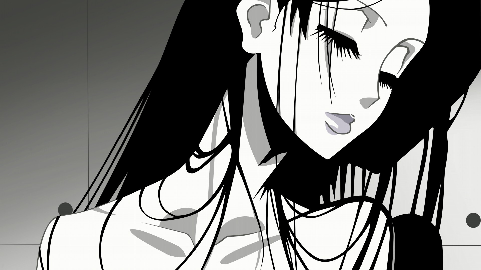 girl black and white manga mood