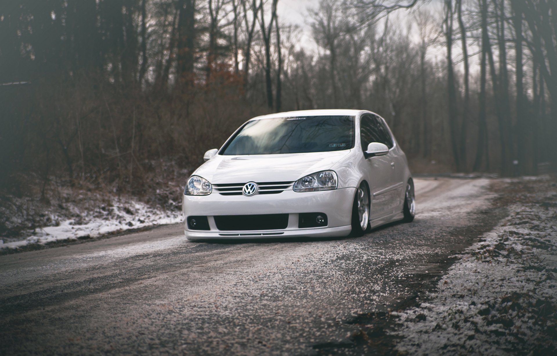 HD wallpaper volkswagen golf gti stance white tuning winter