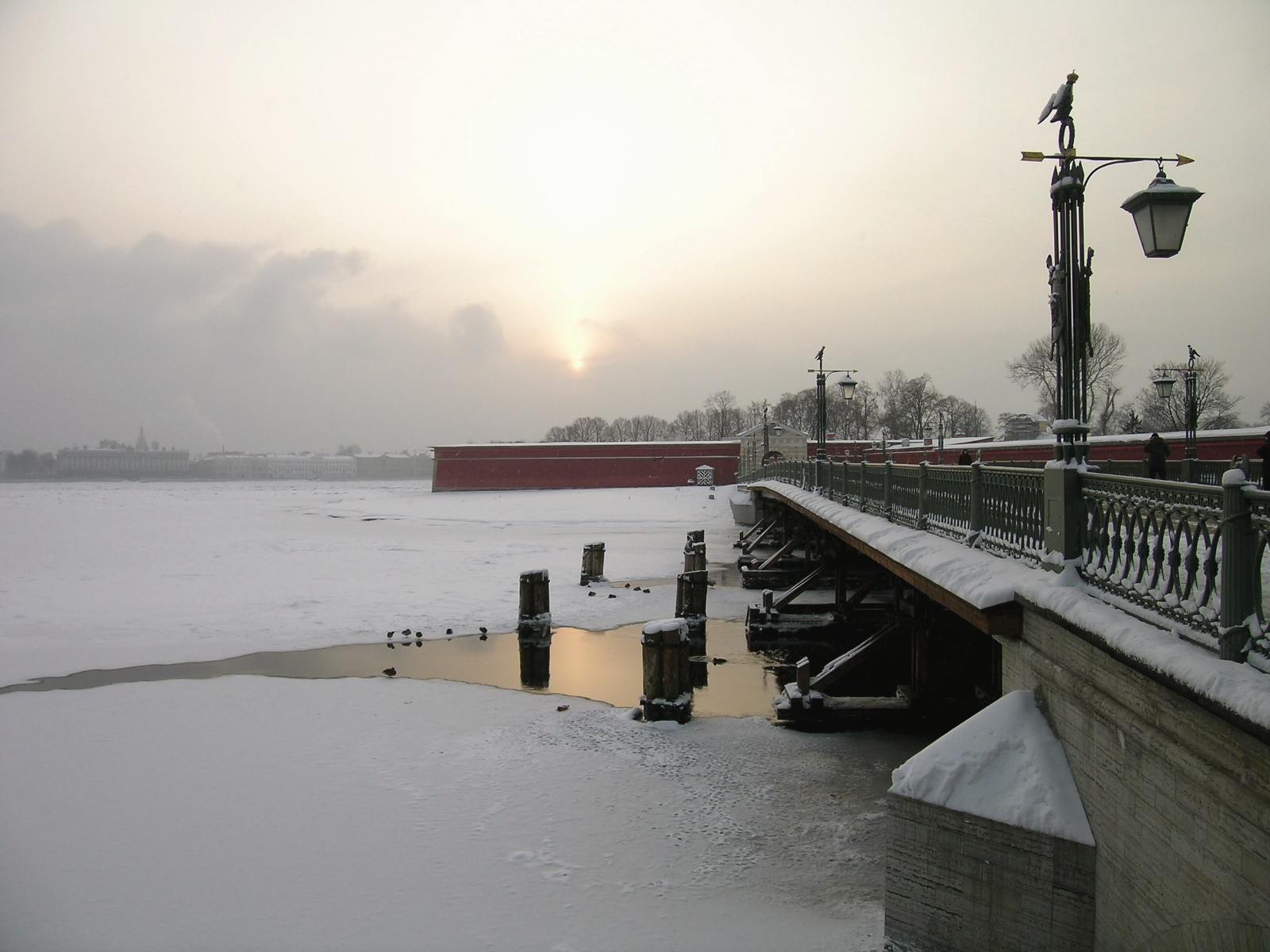 winter peter st. petersburg snow bridge