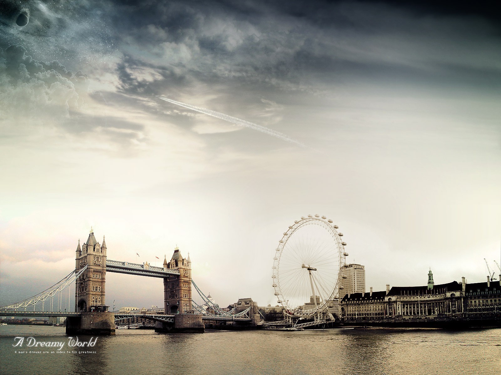 dreamy world london clouds bridge