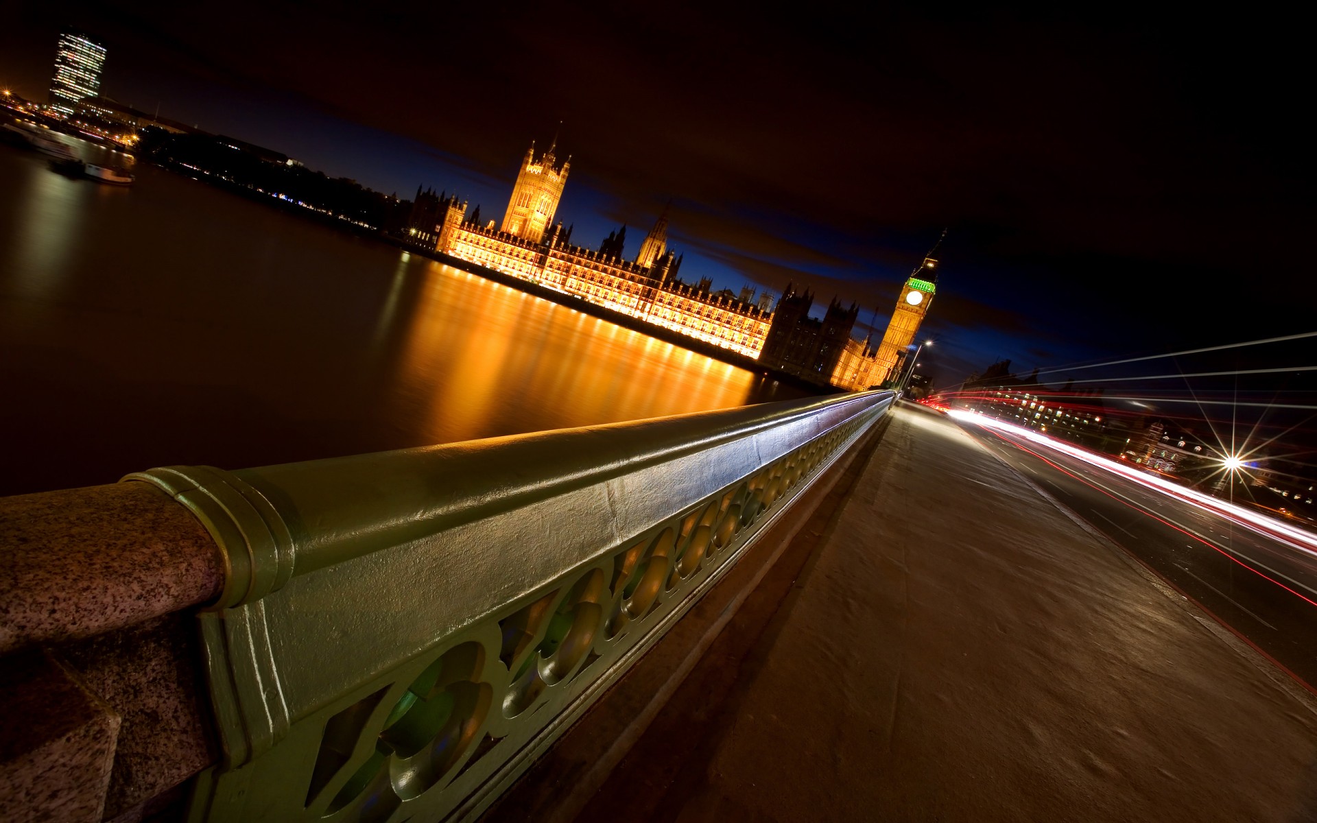 london river bridge night