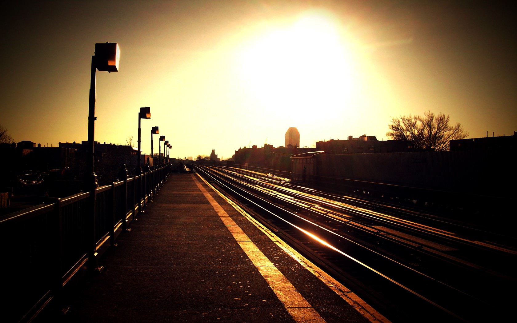 railway station pyrone sunset
