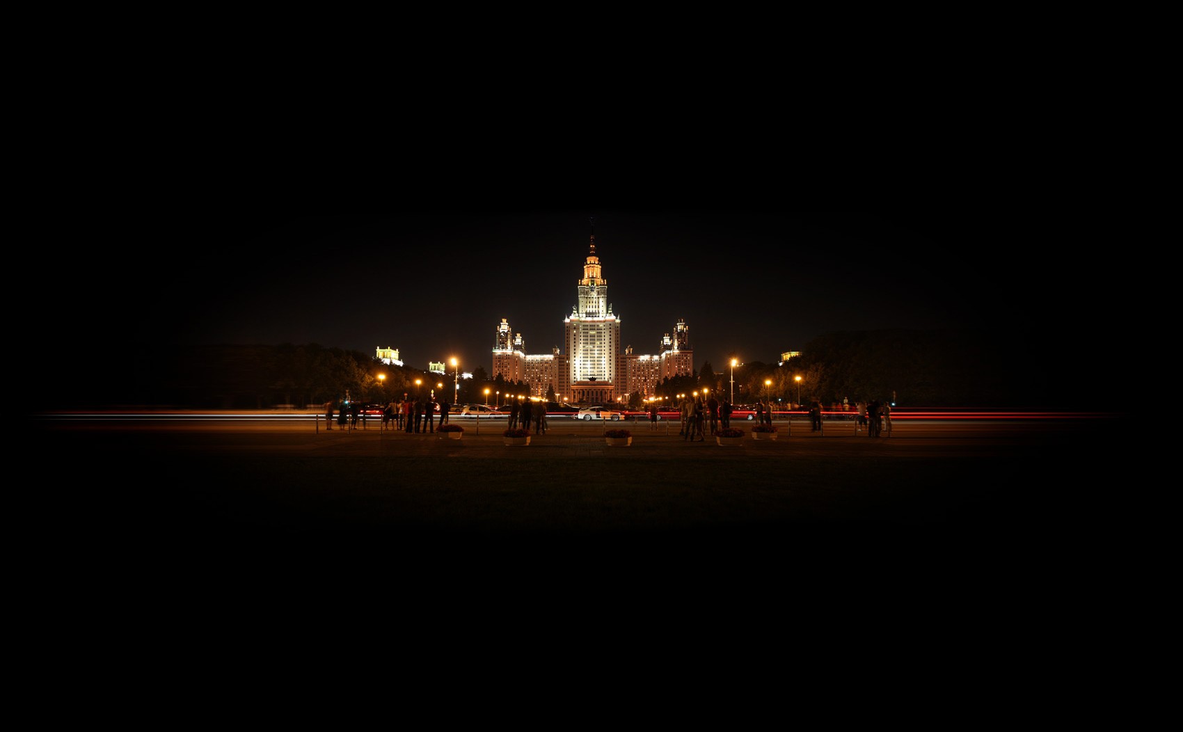 moscow moscow state university night lights