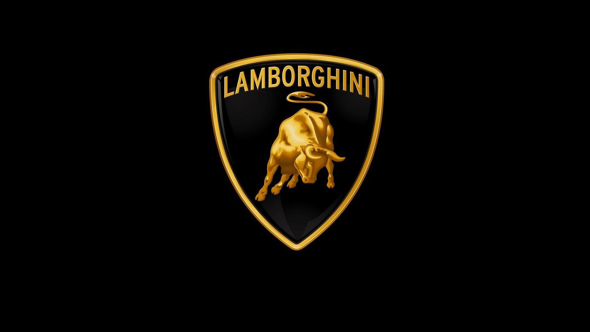 Lamborghini emblem on a black background