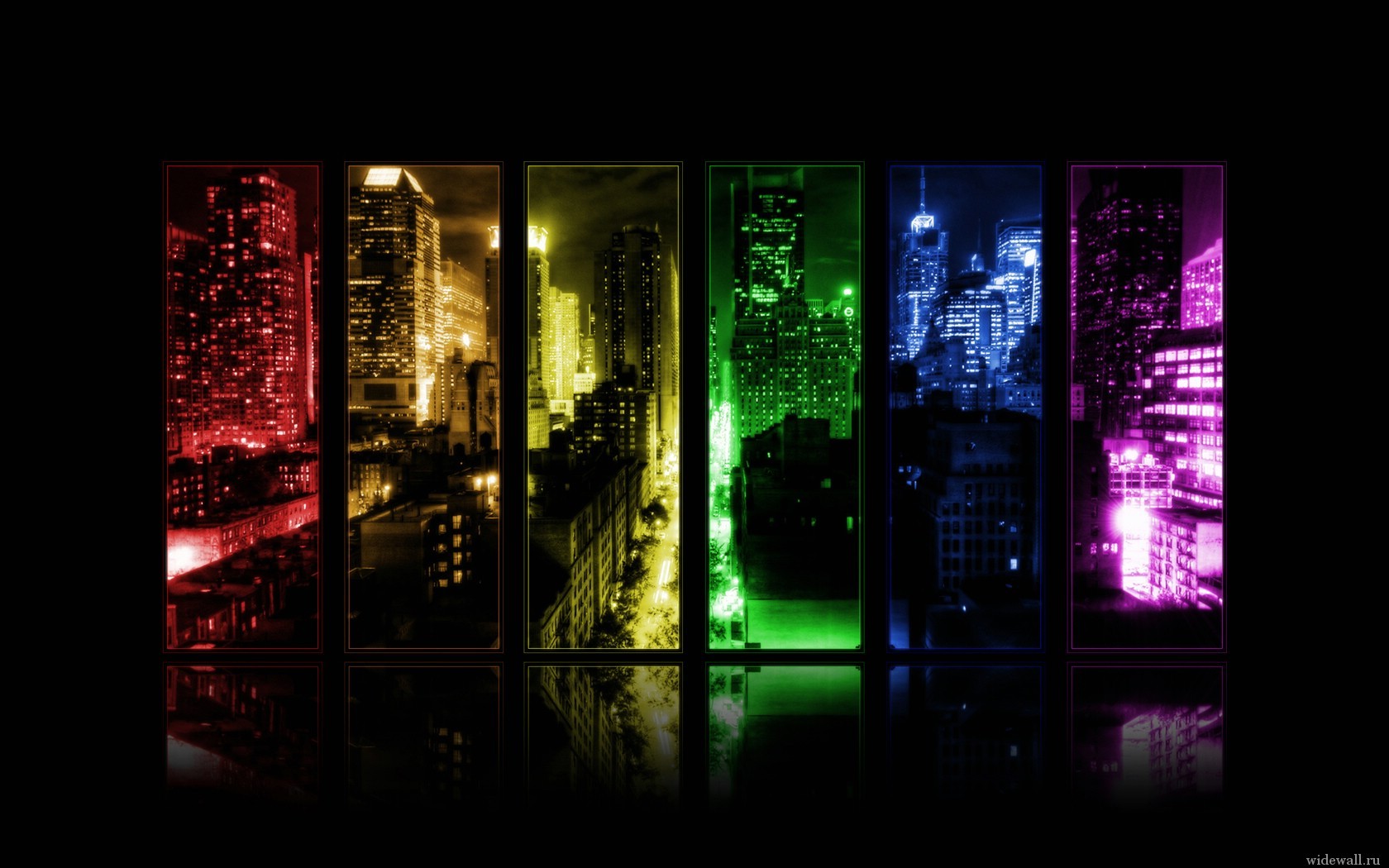night city in different colors