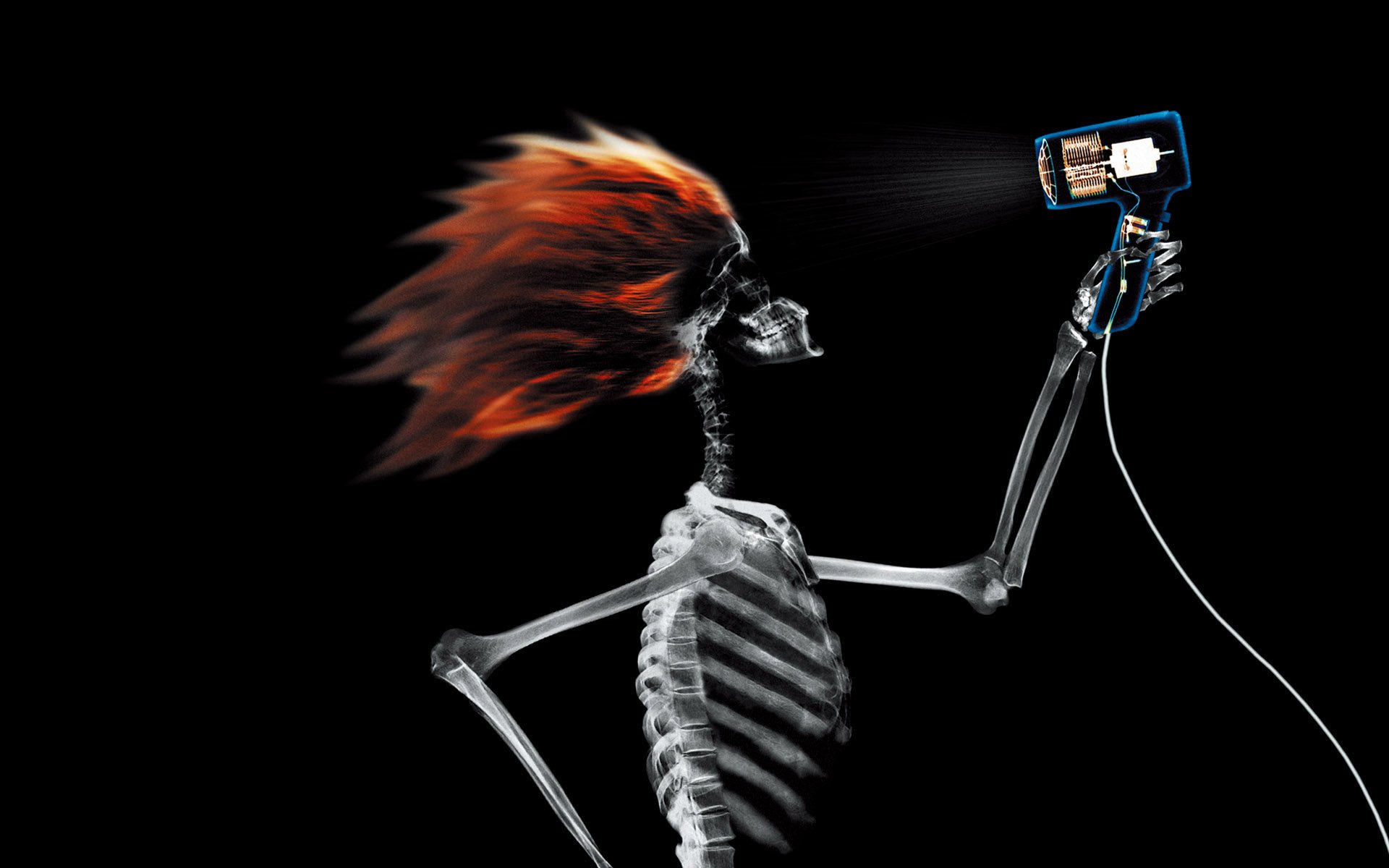 Creative advertising of X-ray, human skeleton