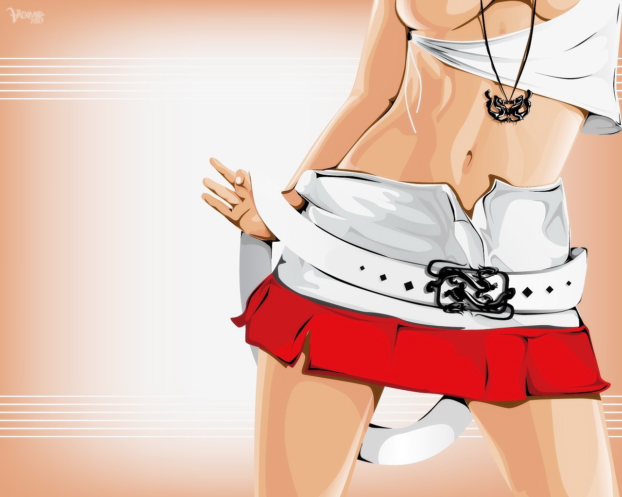 vector mini skirt belt