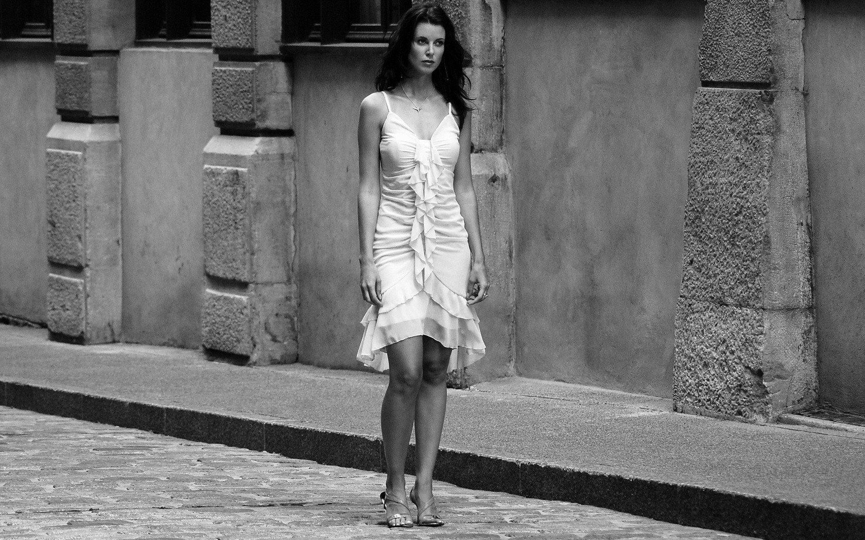 street dress black and white