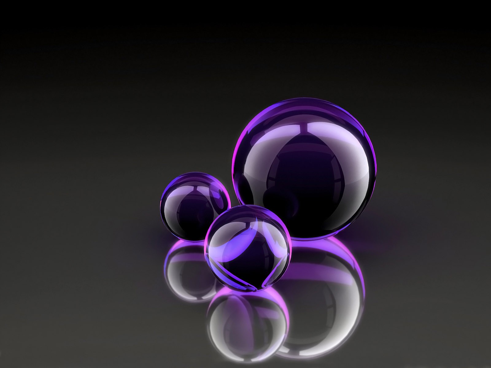 purple balls reflection of glass