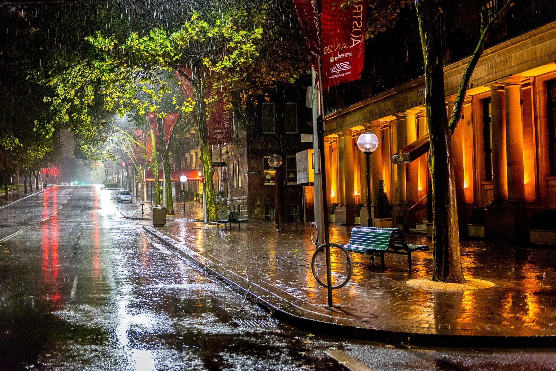 HD wallpaper street australia sydney rain