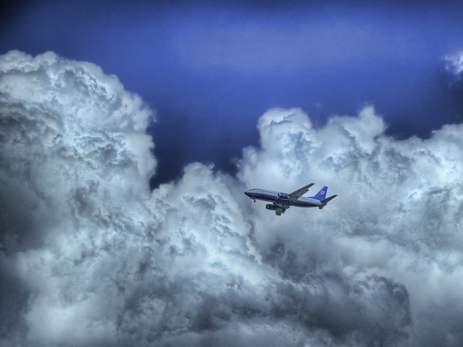 plane clouds sky