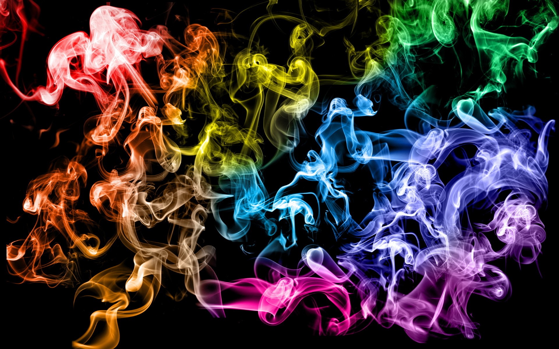 smoke multicolored rings