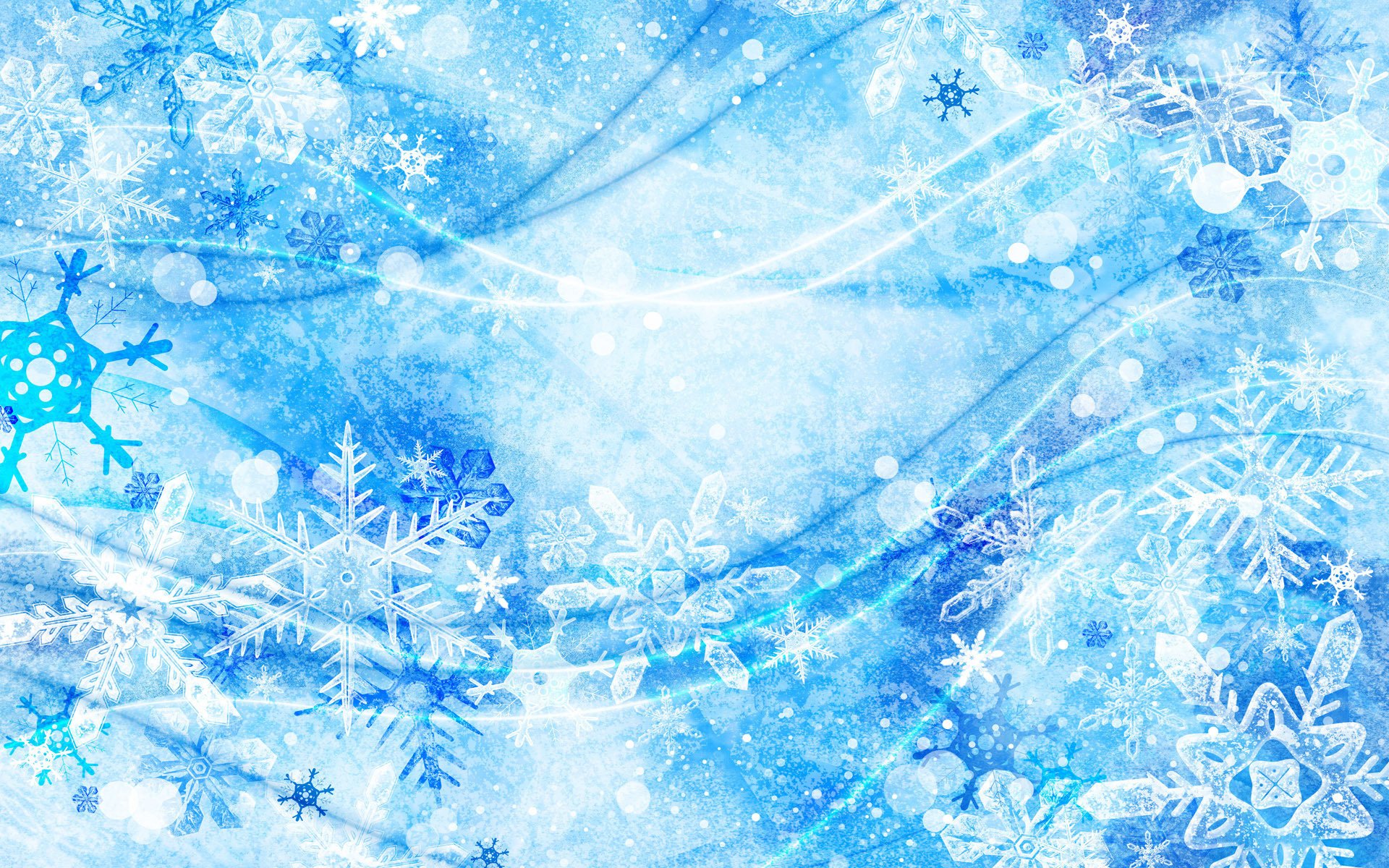 Blue snowflakes. New Year