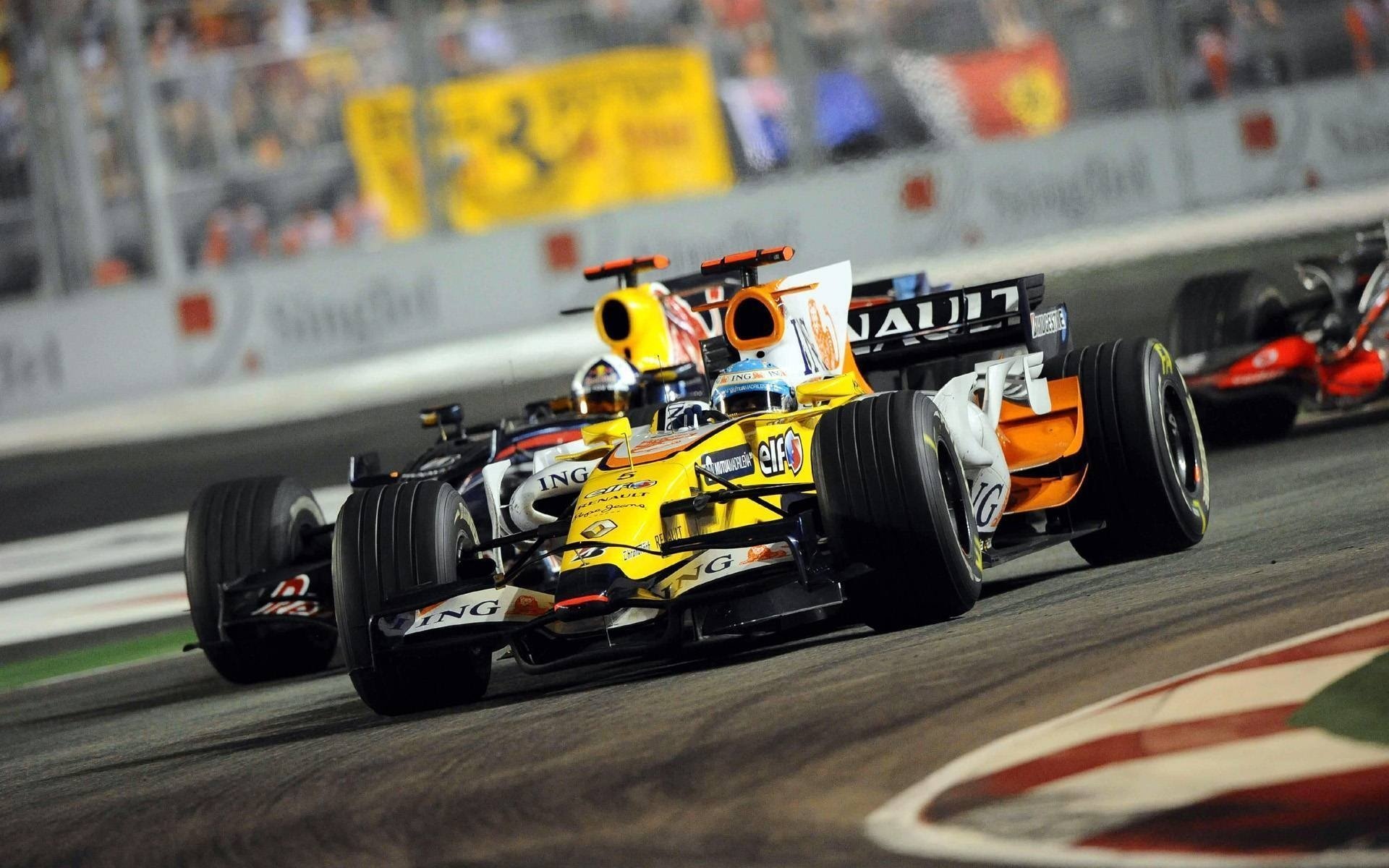 Renault car during the Formula 1 race