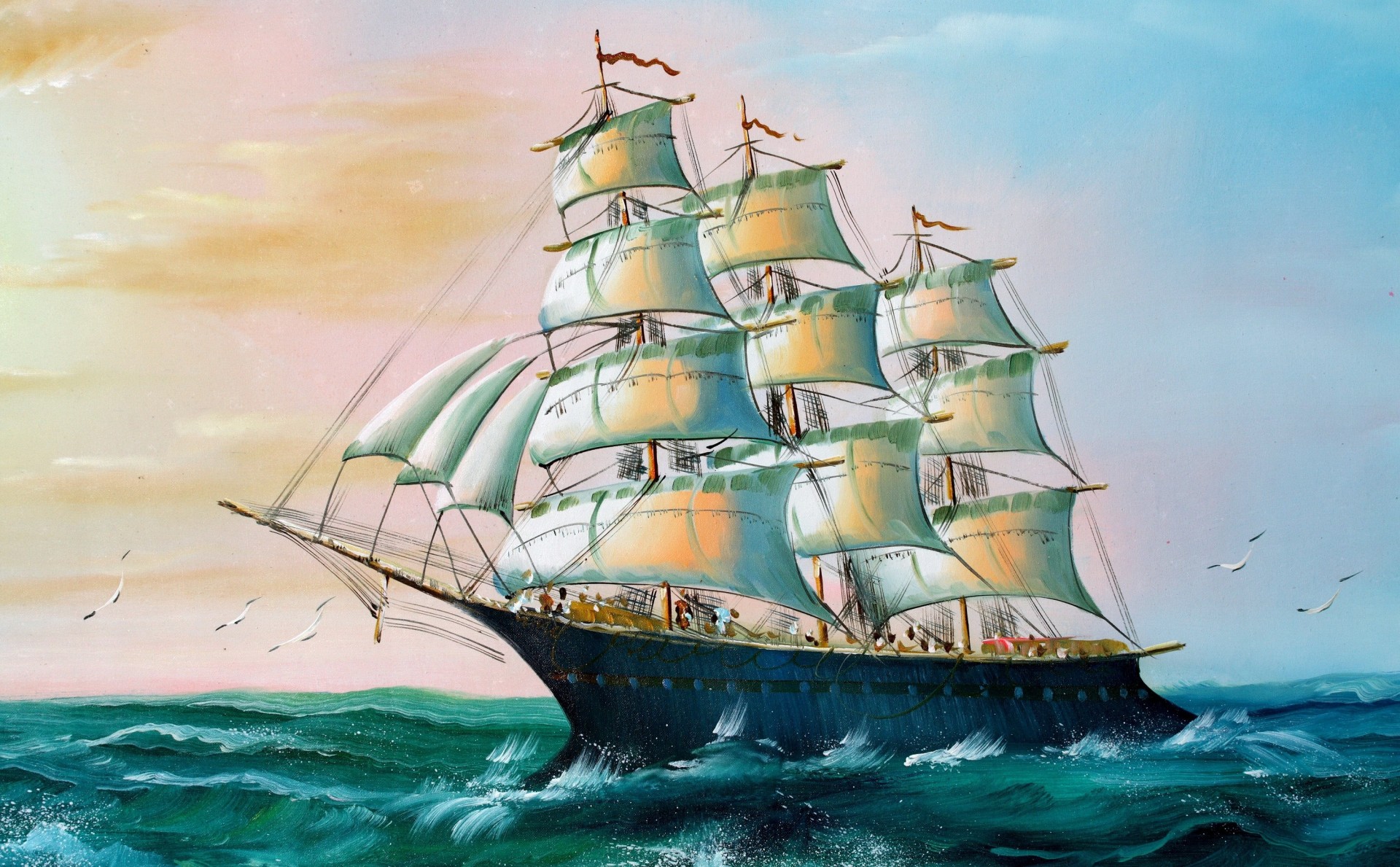 ship sailboats day sea picture