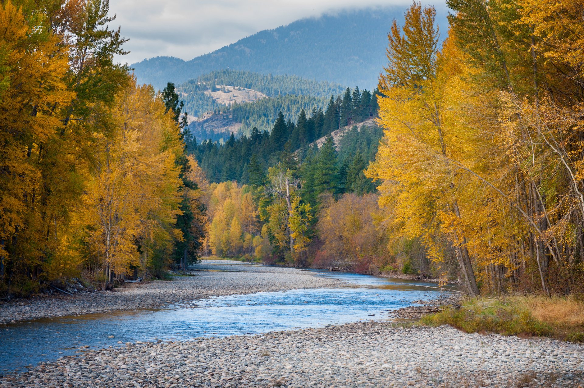united states washington mountain forest river autumn