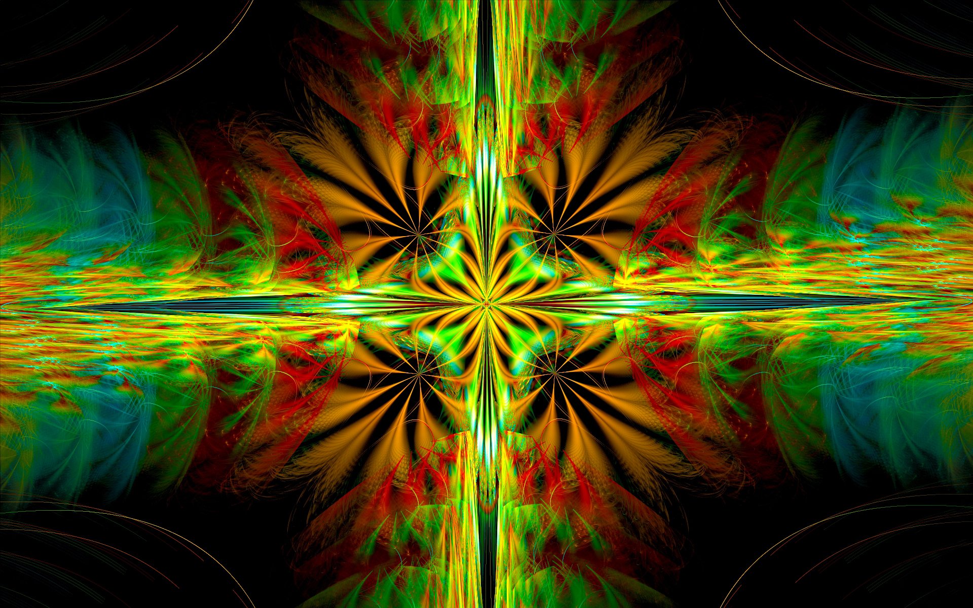 light flowers pattern symmetry reflection