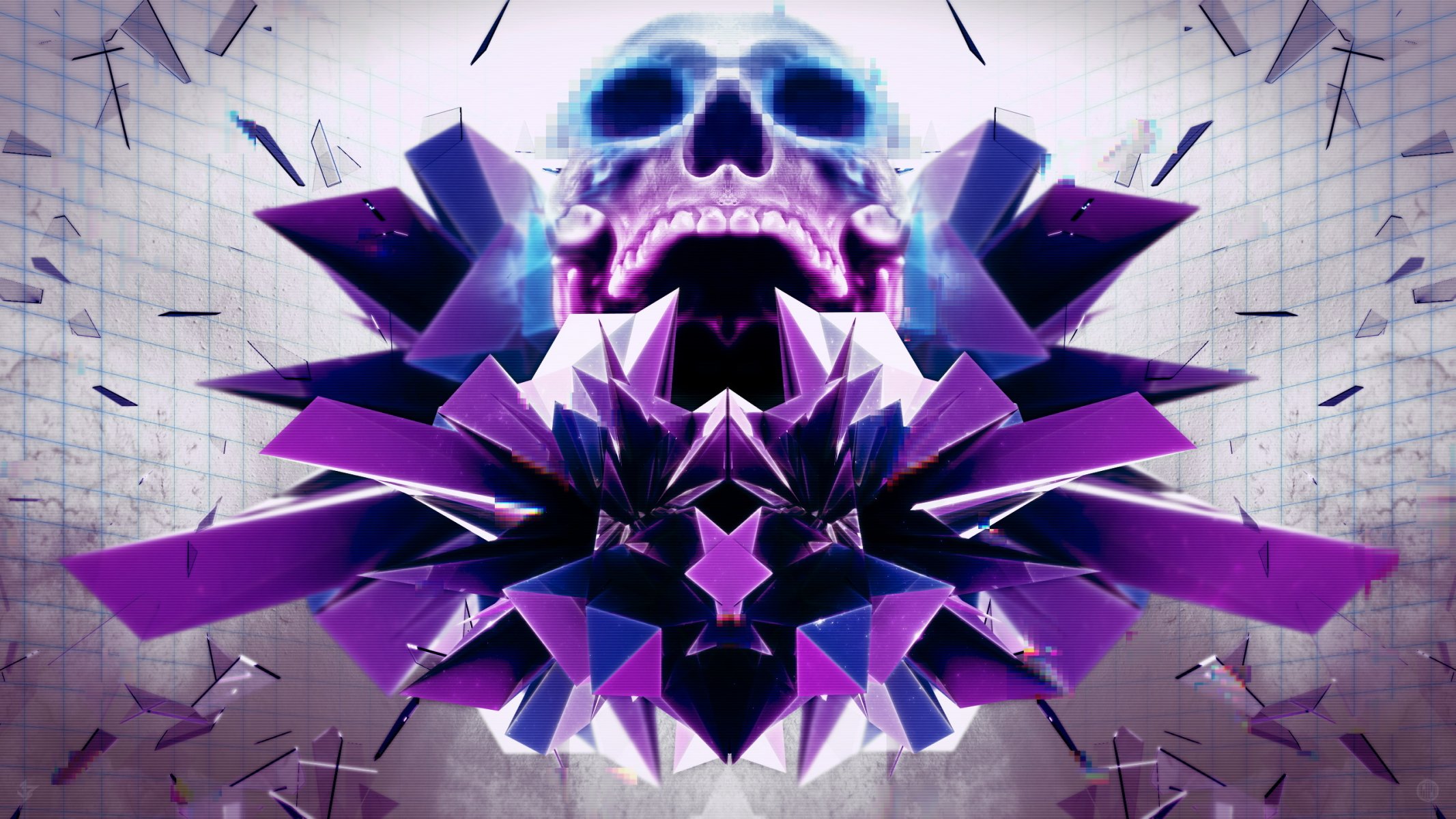skull abstract render hq wallpaper