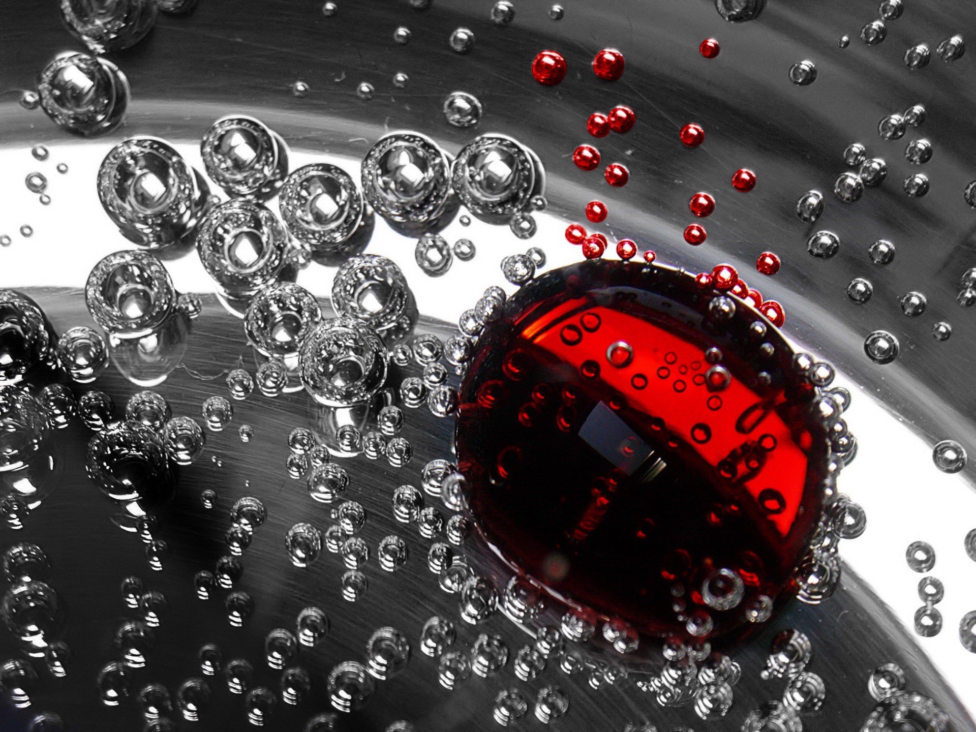 bubbles the liquid red