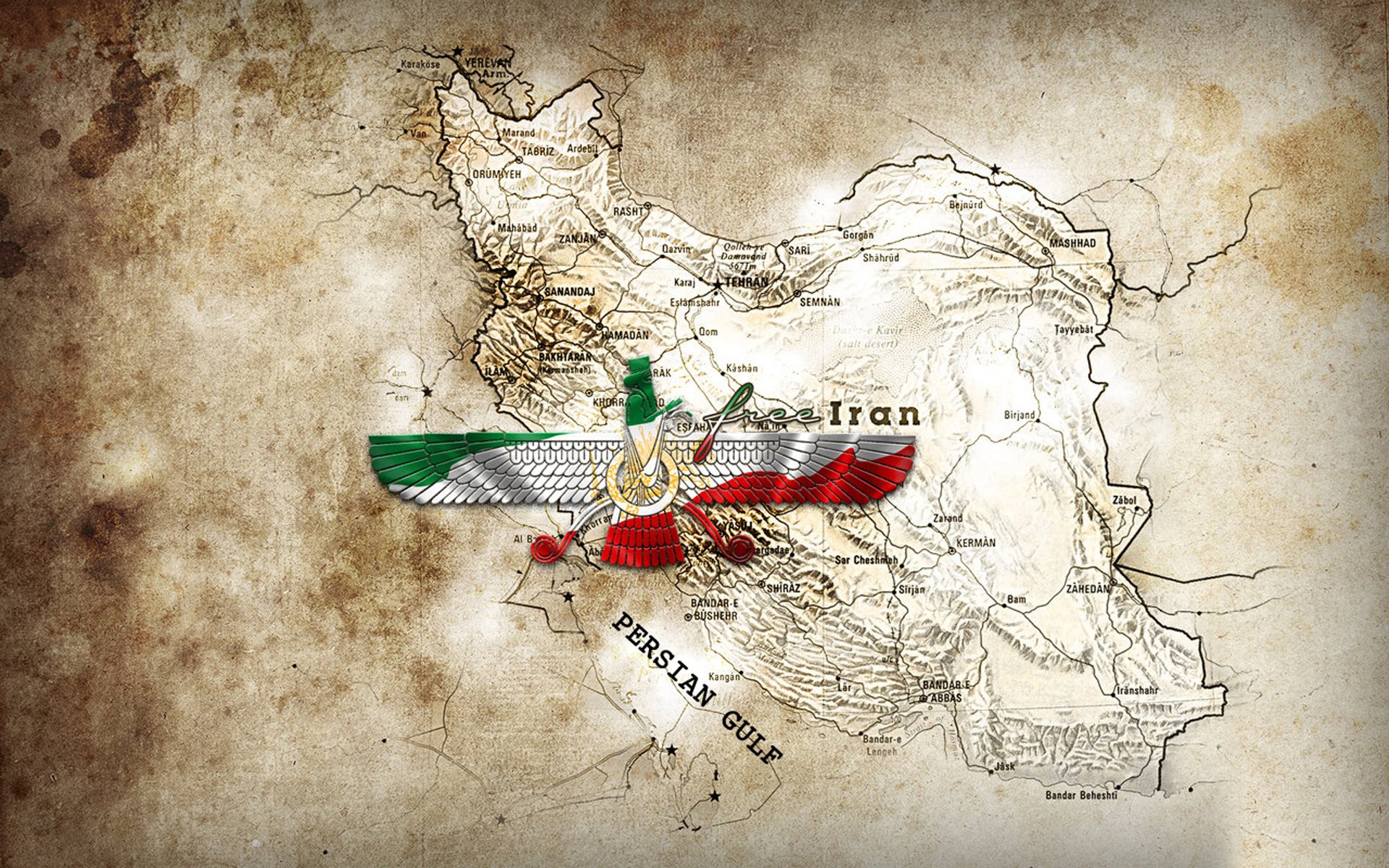 Iran Map Wallpaper