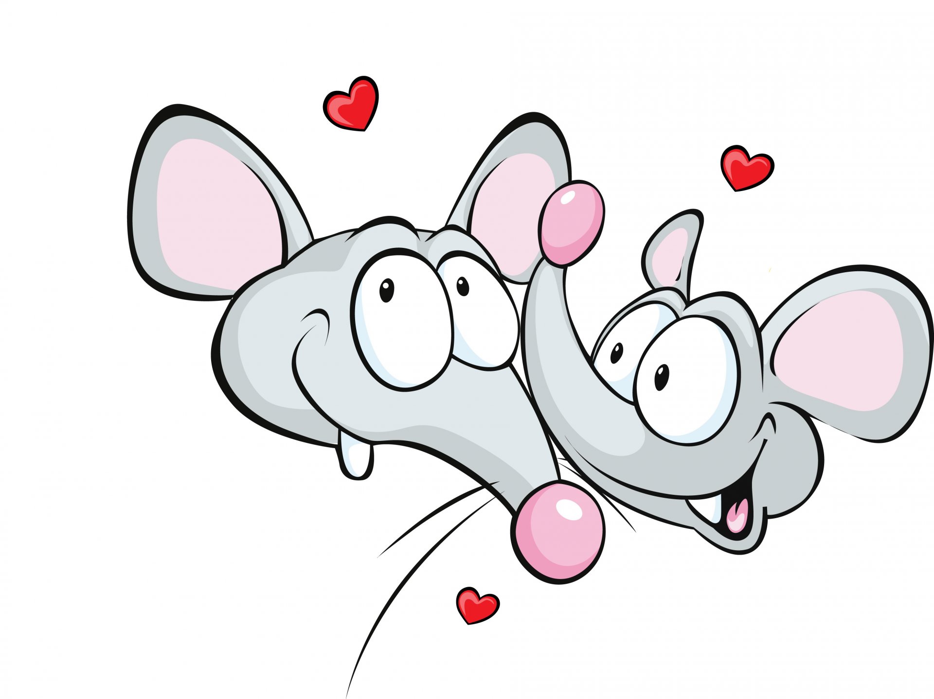 HD wallpaper white background love mouse heart 3d the lovers of the ...