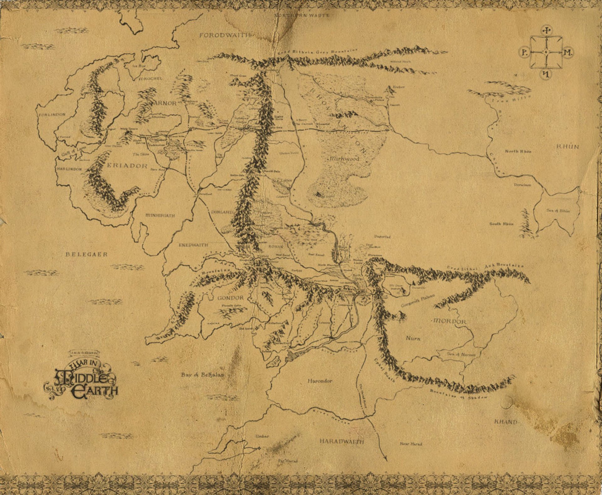 a map from the Lord of the Rings saga
