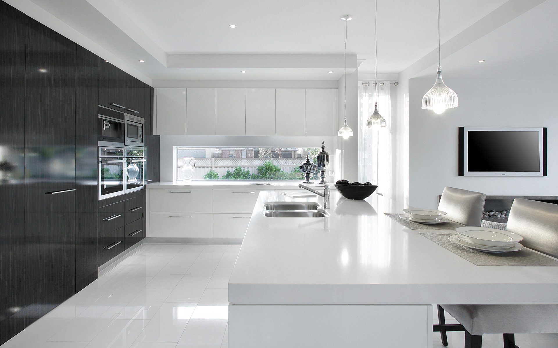 Hd Wallpaper Kitchen Interior Minimal Black White Home