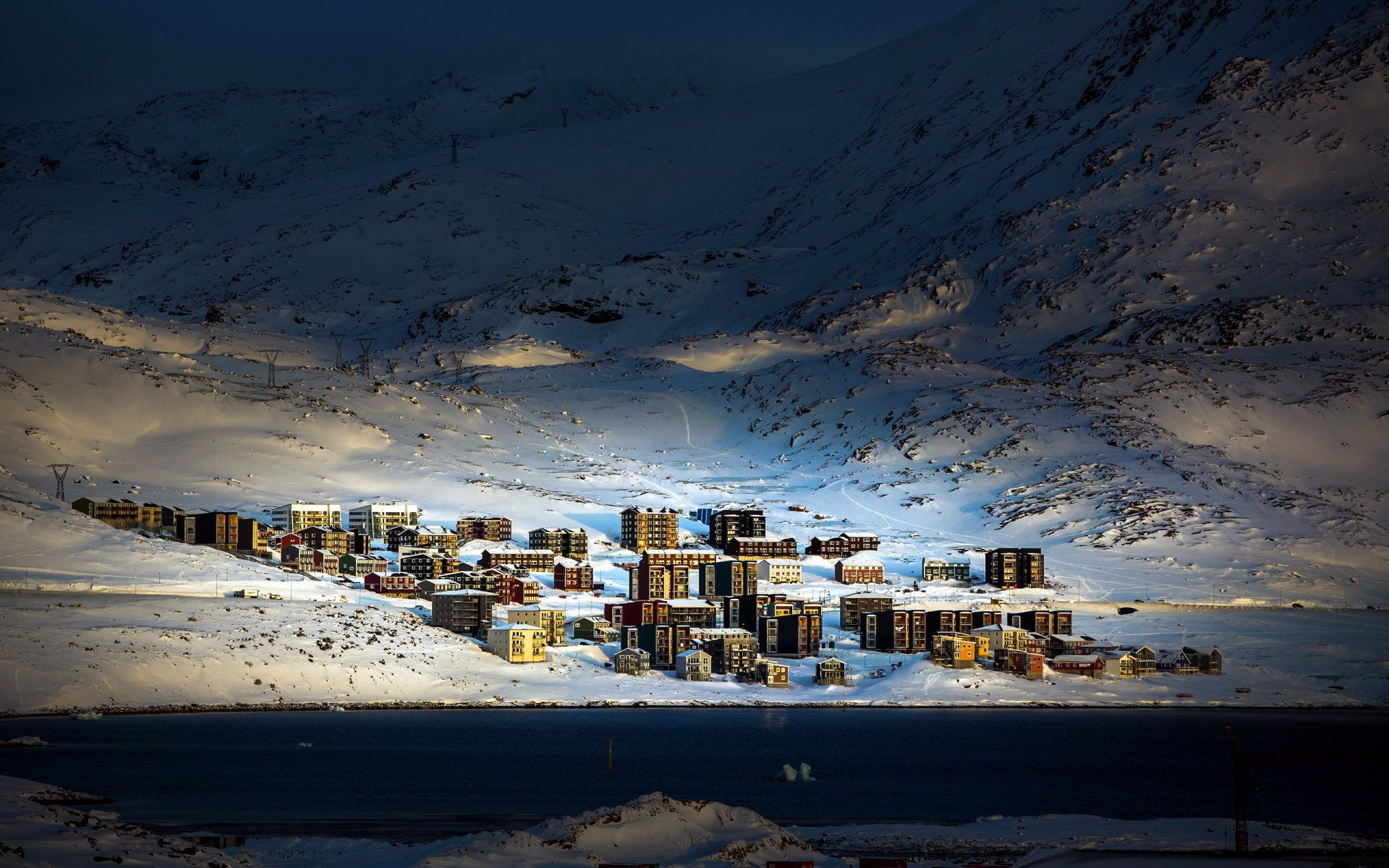 greenland nuuk arctic urban qinngorput town city winter