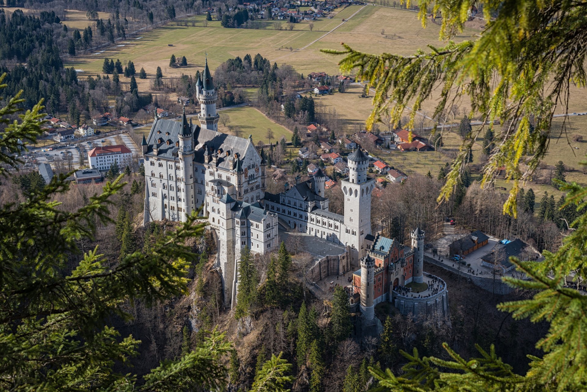 neuschwanstein bayern munich germany castle panorama