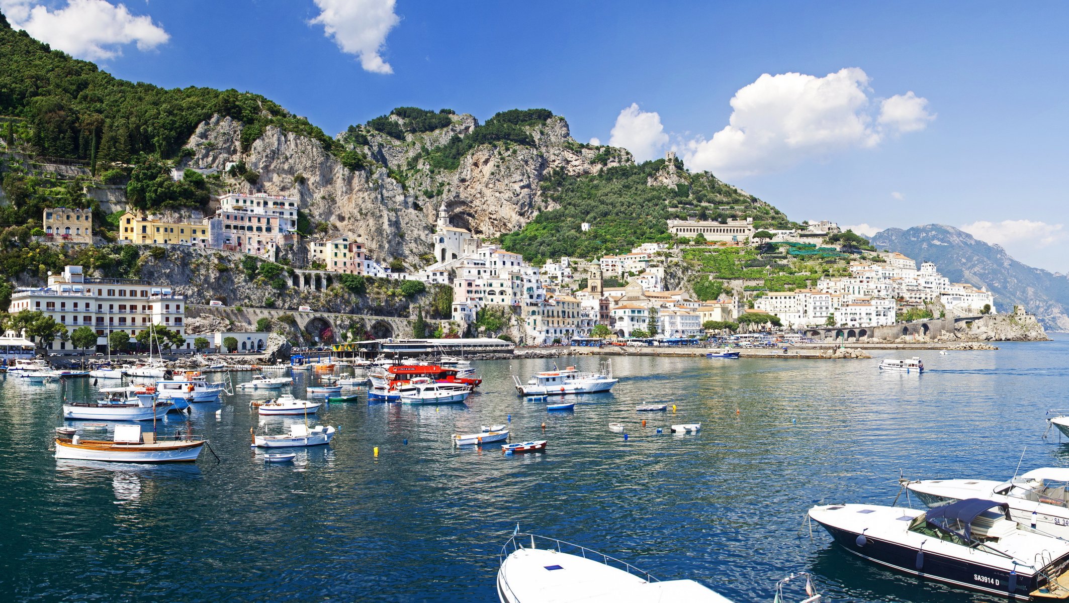 italy mountain coast of the boat house amalfi town photo