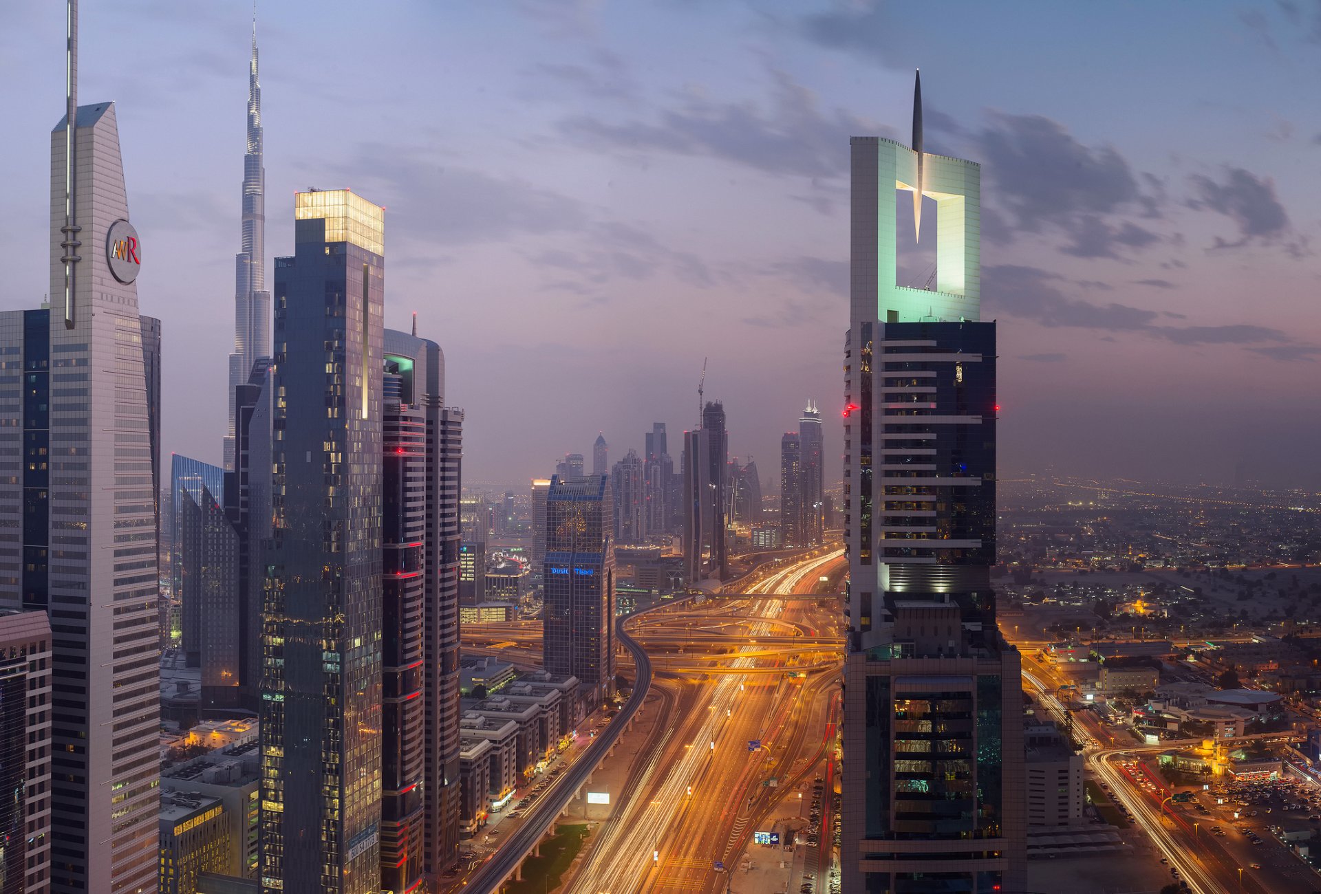 united arab emirates town dubai night lights