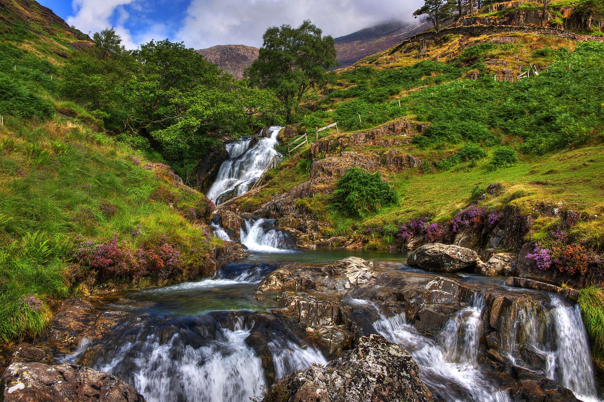Hd Wallpaper Landscape Waterfall River United Kingdom Mountain Snowdonia