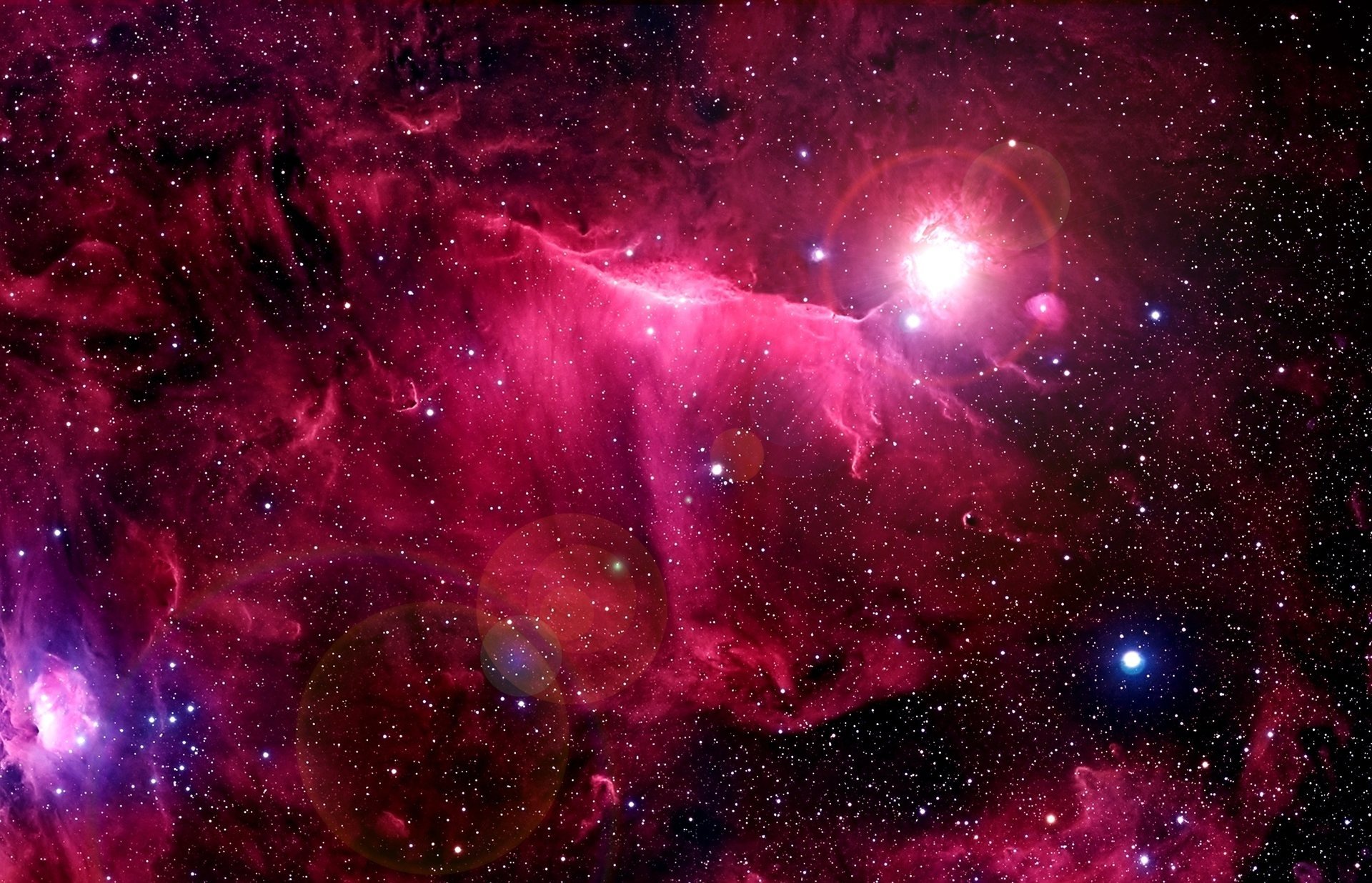 Red nebula in outer space