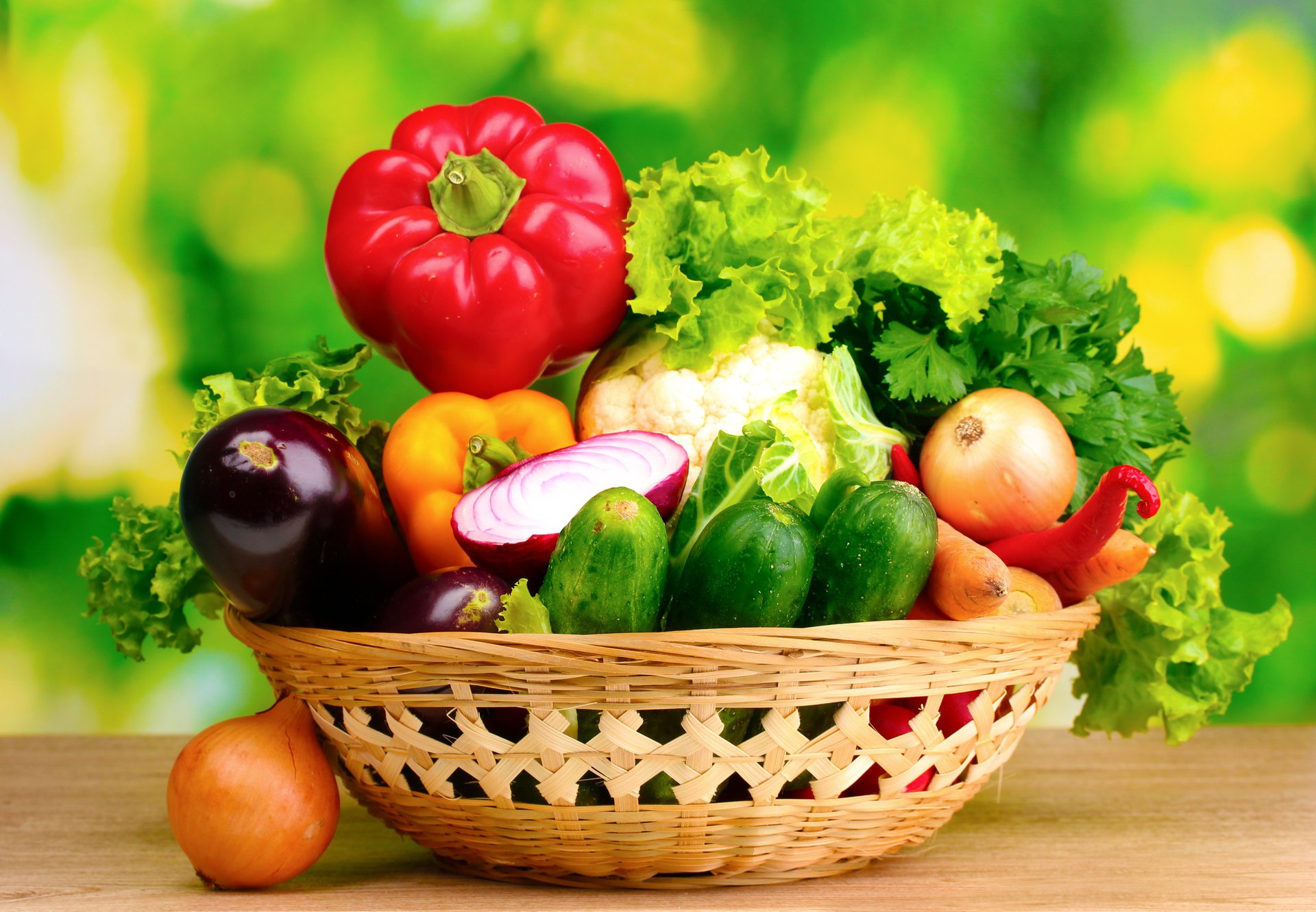 Fragrant vegetables in the basket