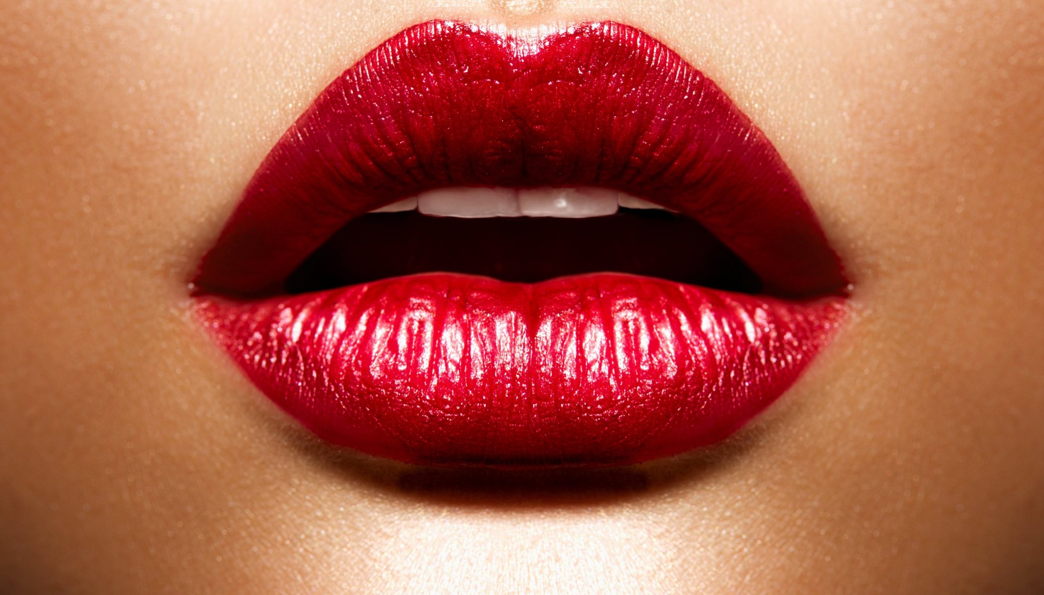 Free Wallpapers Girl Face Lipstick Red Lips Make Up 