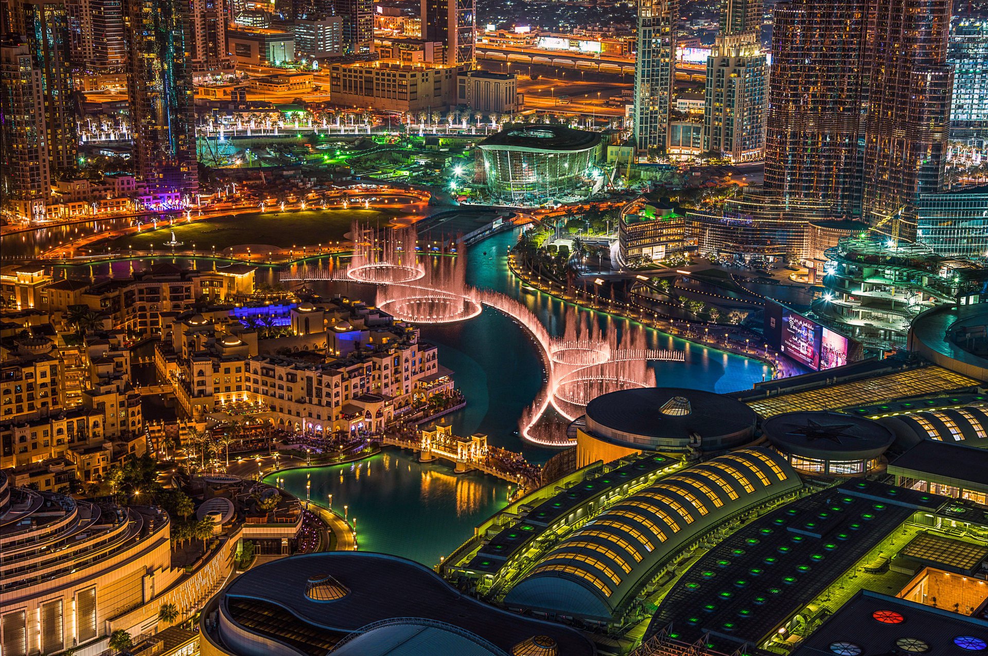 Lights in Dubai at night