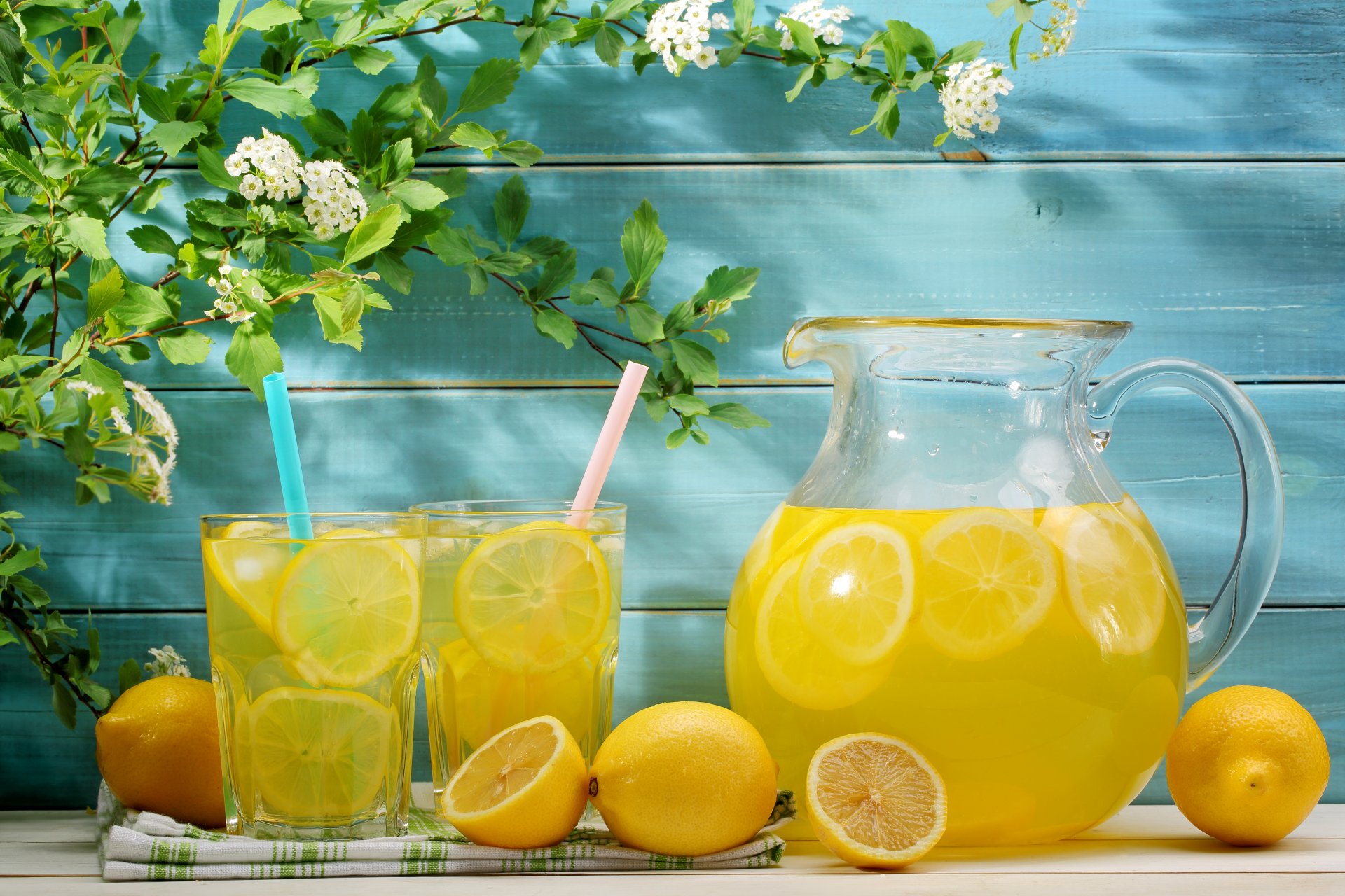 HD wallpaper fresh lemonade lemons drink flower summer