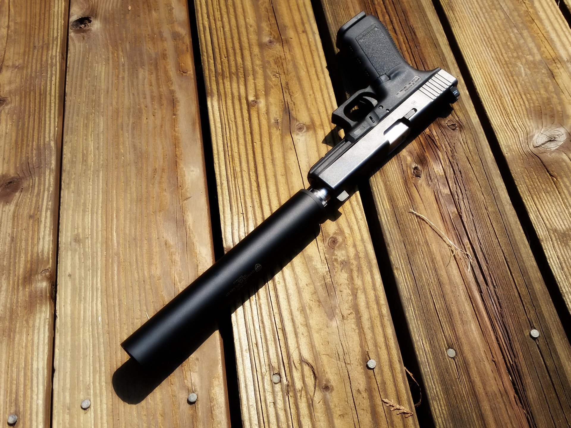 Free Wallpapers glock 21 gun with a silencer silencer board shadow