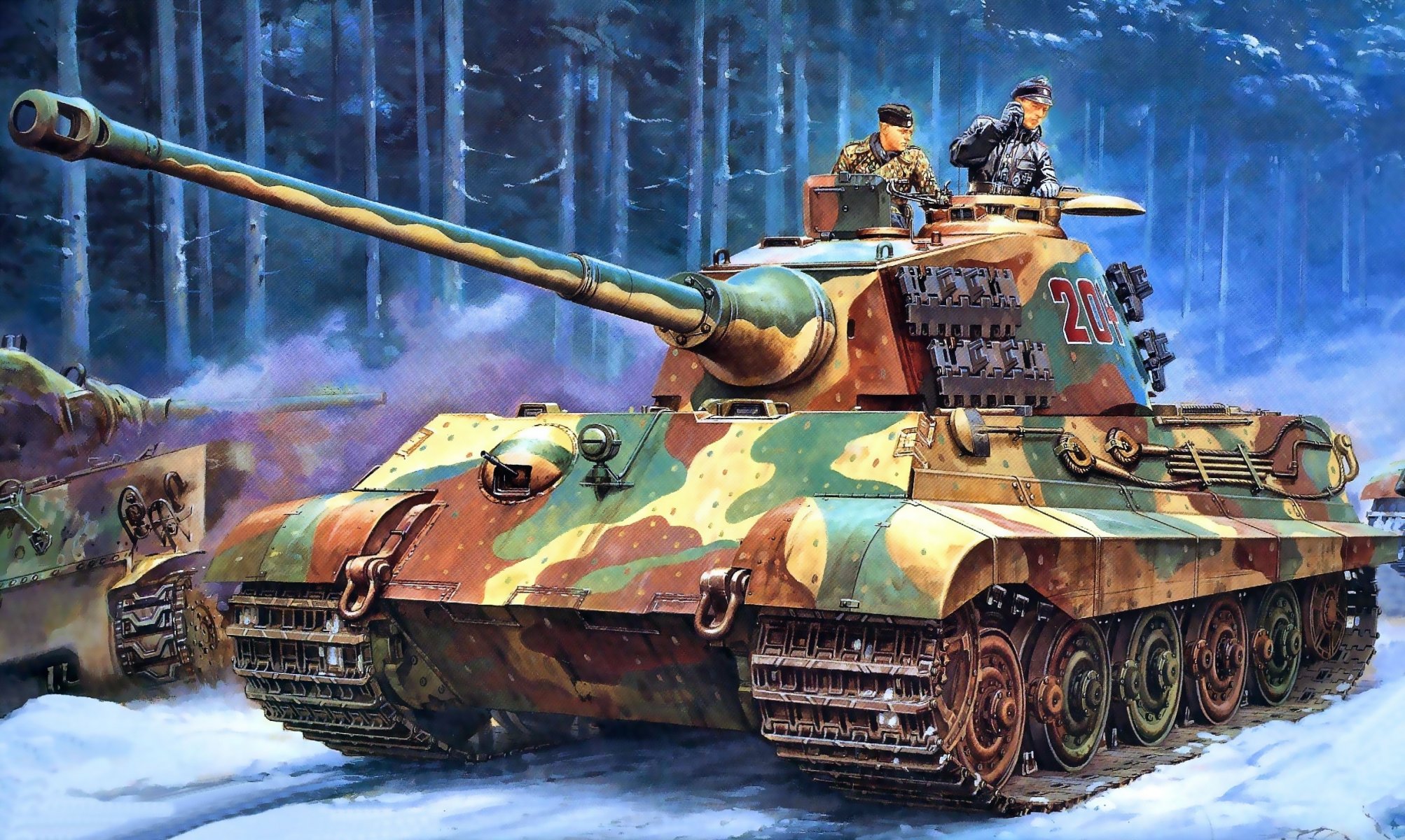 HD Wallpaper Art Land Road Forest Panzerkampfwagen Vi Ausf B «tiger Ii ...