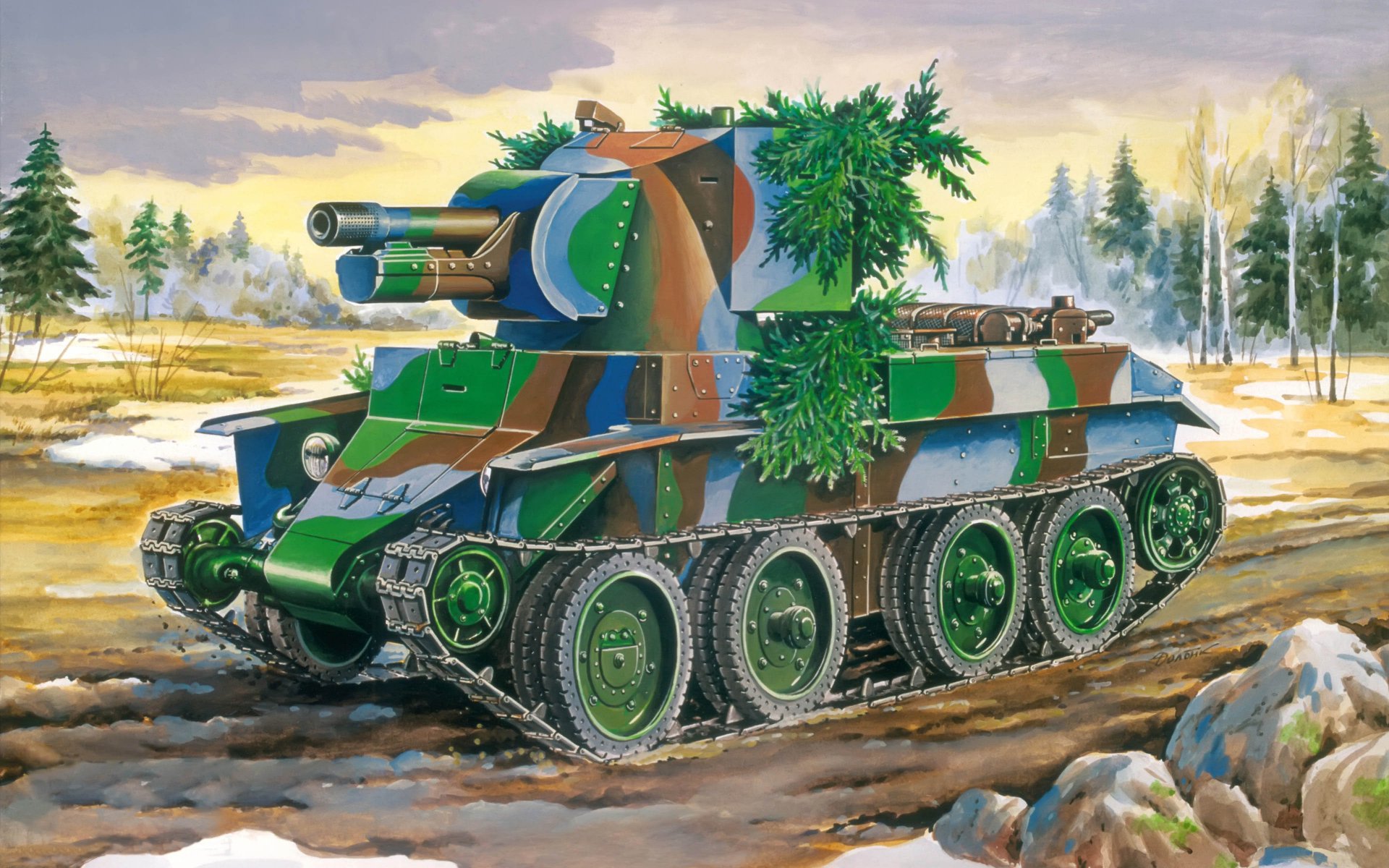 HD wallpaper art tank acs bt-42 finnish assault gun period soviet