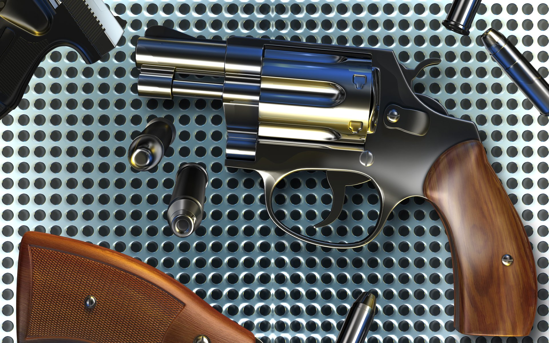 revolver cartridges metal grille