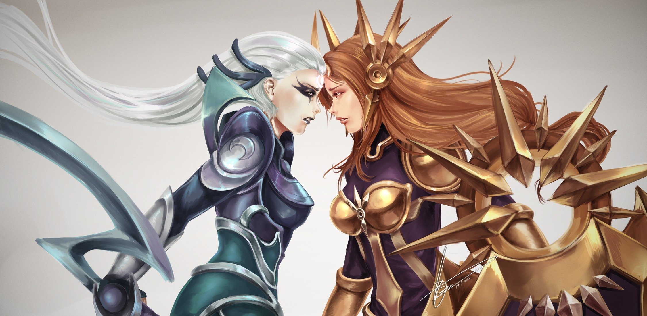 art league of legends diana leona girls armour face to face