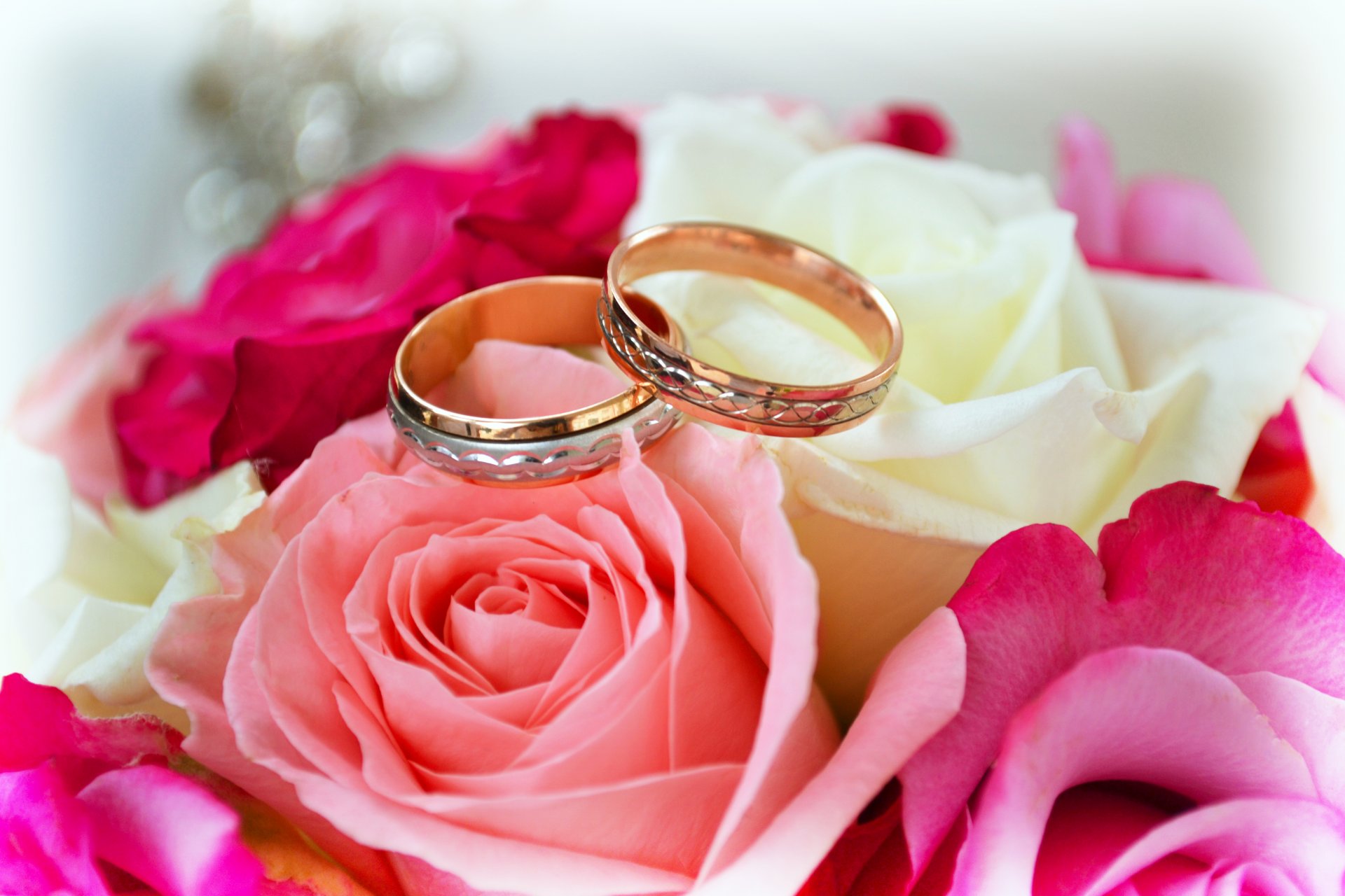 wedding rings roses bouquet events marriage