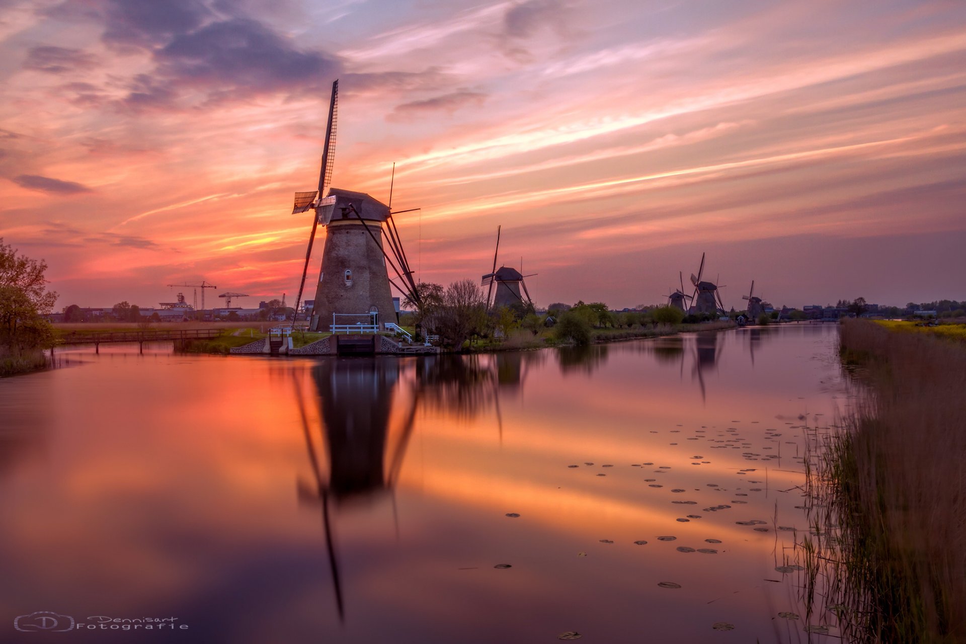 Free Wallpapers The Netherlands Netherlands Night Channel River Water 