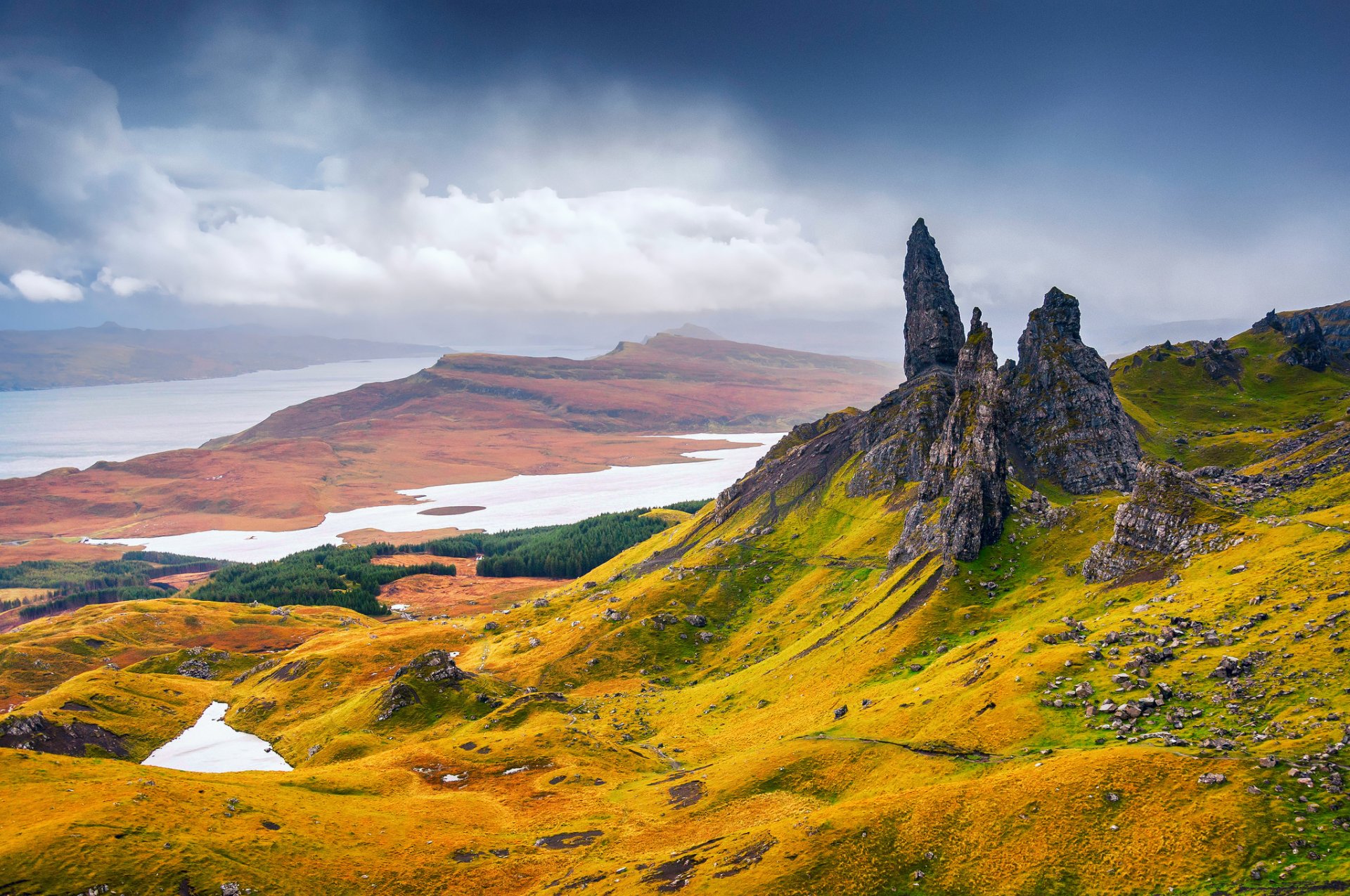 HD Wallpaper Scotland Highland Region Peninsula Trotternish Rock The ...